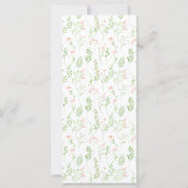 Rustieke blush roze groene bloem bruiloft menu (Achterkant)