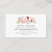Rustieke Blush Roze Pioen Bruiloft Website RSVP Informatiekaartje (Voorkant)