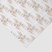 Rustieke blush roze rozen eucalyptus 20 verjaardag tissuepapier (Detail)