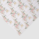 Rustieke blush roze rozen eucalyptus 30 verjaardag tissuepapier (Detail)