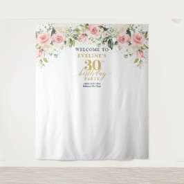 Rustieke blush roze rozen eucalyptus 30ste verjaar wandkleed