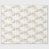 Rustieke blush roze rozen eucalyptus 50ste verjaar cadeaupapier (Vlak)