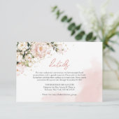 Rustieke blush roze rozen eucalyptus goud details informatiekaartje (Staand voorkant)