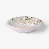 Rustieke blush roze rozen eucalyptus goud zoet 16 papieren kommen (Gebogen)