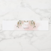 Rustieke blush roze rozen eucalyptus groen goud waterfles etiket (Enkel label)