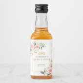 Rustieke blush roze rozen eucalyptus quinceañera likeurfles etiket (Voorkant)