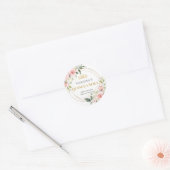 Rustieke blush roze rozen eucalyptus quinceañera ronde sticker (Envelop)