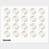 Rustieke blush roze rozen eucalyptus zoet zestien ronde sticker (Vel)