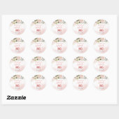 Rustieke blush roze rozen eucalyptus zoet zestien ronde sticker (Vel)