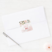 Rustieke blush roze rozen eucalyptus zoet zestien vierkante sticker (Envelop)