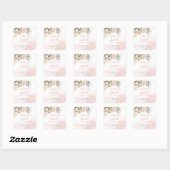 Rustieke blush roze rozen eucalyptus zoet zestien vierkante sticker (Vel)