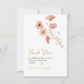 Rustieke Blush Roze Wildflower Wedding Bedankkaart (Voorkant)