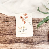 Rustieke Blush Roze Wildflower Wedding Bedankkaart