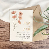 Rustieke Blush Roze Wildflower Wedding Kaart