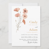 Rustieke Blush Roze Wildflower Wedding Kaart (Voorkant)