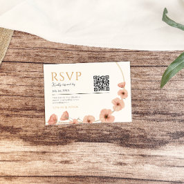 Rustieke Blush Roze Wildflower Wedding RSVP Kaartje