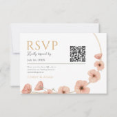 Rustieke Blush Roze Wildflower Wedding RSVP Kaartje (Voorkant)