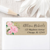 Rustieke Blush roze witte floral waterverven Etiket (Insitu)