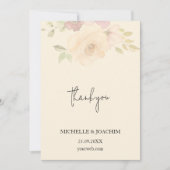 Rustieke Blush Rozen Boho Floral Waterverf Bedankkaart (Voorkant)