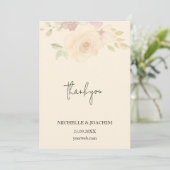 Rustieke Blush Rozen Boho Floral Waterverf Bedankkaart (Staand voorkant)
