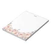 Rustieke Blush Waterverf Bloeit Bloemen Bloemen Notitieblok (Linkerzijde)