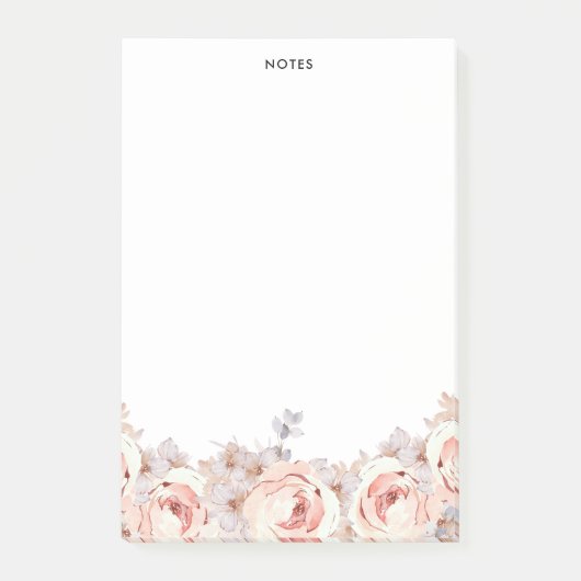 Rustieke Blush Waterverf Bloeit Bloemen Bloemen Post-it® Notes (Voorkant)