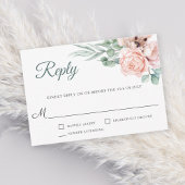 Rustieke Blush Waterverf Bloemen Huwelijk RSVP