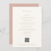Rustieke Blush Wedding Details Kaart (Voorkant / Achterkant)