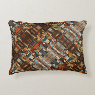 Rustieke Boek- en Bordtypografie Kunstcollage Accent Kussen