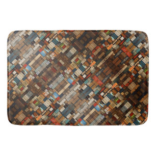 Rustieke Boek en Teken Typografie Art Collage Badmat