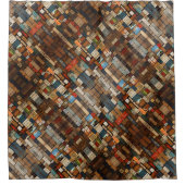 Rustieke Boek en Teken Typografie Art Collage Douchegordijn (Voorkant)