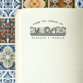 Rustieke Boekenplank Aangepaste naam Bibliotheek B Rubberstempel