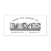 Rustieke Boekenplank Aangepaste naam Bibliotheek B Rubberstempel (Afrduk)