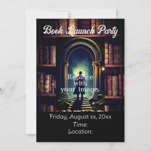 Rustieke boekenplanken Achtergrond Kaart (Voorkant)