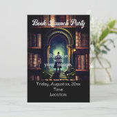 Rustieke boekenplanken Achtergrond Kaart (Staand voorkant)