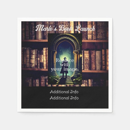 Rustieke boekenplanken Achtergrond Servet (Voorkant)