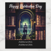 Rustieke boekenplanken Achtergrond Wijn Etiket (Enkel label)