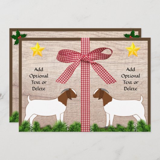 Rustieke Boer Geit Kerstmis Groet Feestdagenkaart (Voorkant / Achterkant)