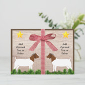 Rustieke Boer Geit Kerstmis Groet Feestdagenkaart (Staand voorkant)