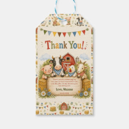 Rustieke boerderij 2e verjaardagsfeestje voor kind cadeaulabel