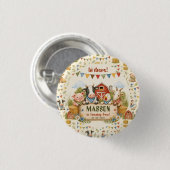 Rustieke boerderij 2e verjaardagsfeestje voor kind ronde button 3,2 cm (Voorkant /achterkant)
