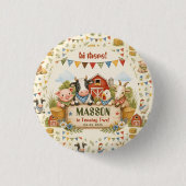 Rustieke boerderij 2e verjaardagsfeestje voor kind ronde button 3,2 cm (Voorkant)
