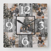 Rustieke boerderij aangepaste fotocollage vierkante klok (Voorkant)