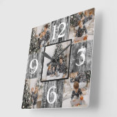 Rustieke boerderij aangepaste fotocollage vierkante klok (Hoek)