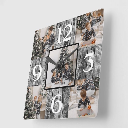 Rustieke boerderij aangepaste fotocollage vierkante klok (Hoek)