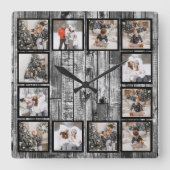 Rustieke boerderij aangepaste fotocollage vierkante klok (Voorkant)