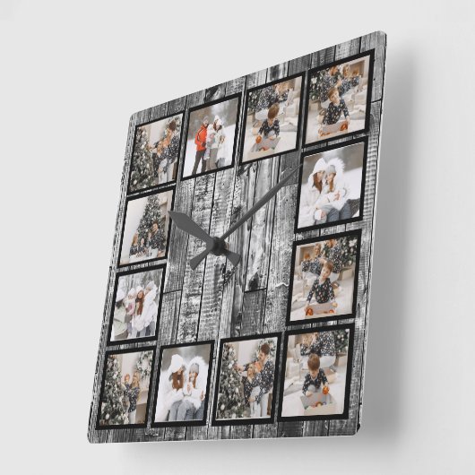 Rustieke boerderij aangepaste fotocollage vierkante klok (Hoek)