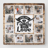 Rustieke boerderij aangepaste fotocollage vierkante klok (Voorkant)