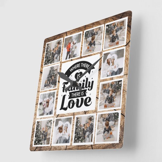 Rustieke boerderij aangepaste fotocollage vierkante klok (Hoek)