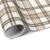 Rustieke boerderij beige en bruin geruit cadeau cadeaupapier (Rol Hoek)